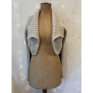 Free People Cream Wool Blend Cropped Cardigan (S)
